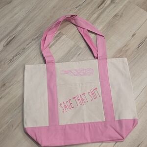 Pink and Cream Tote Bag